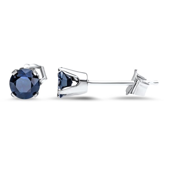 14k White Gold 4 mm Sapphire Stud Earrings 14k White Gold 4 mm Sapphire Stud Earrings